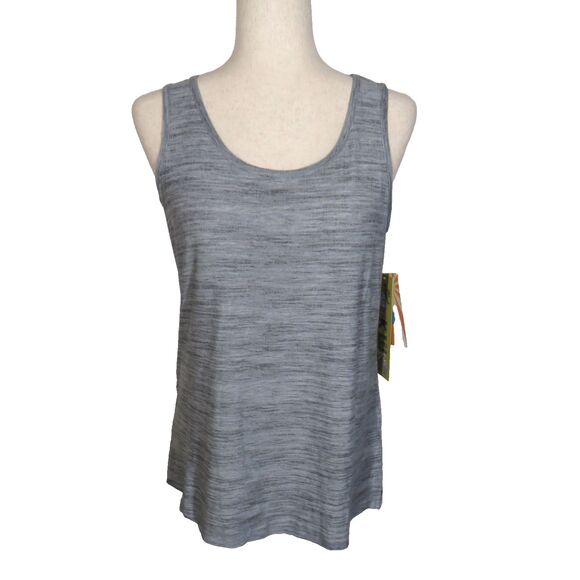 Muk Luks Soft Stretchy Cloud Knit Gray Space Dyed Tank Top Size Small - Picture 3 of 8